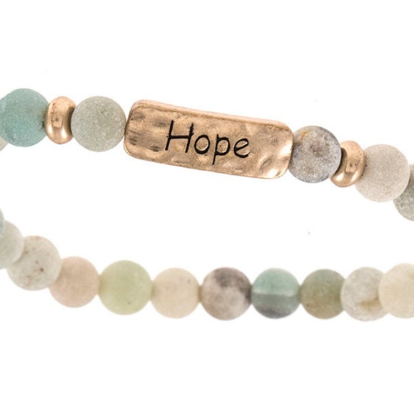 Multi-colored “Hope” etched beaded bracelet - Picture 2 of 3